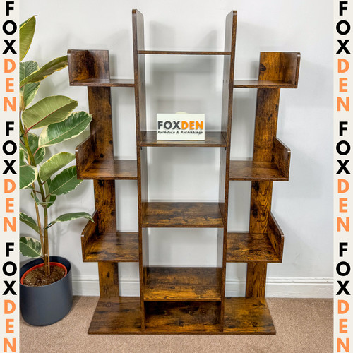 Large wooden bookcase - wooden, rustic