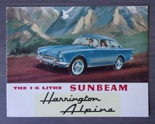 SUNBEAM HARRINGTON ALPINE 1.6 orig 1960s UK Mkt Small Format Sales Brochure