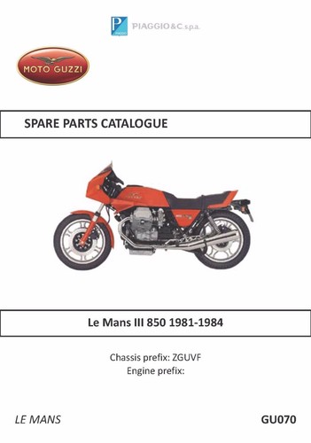 Moto guzzi parts - parts, book