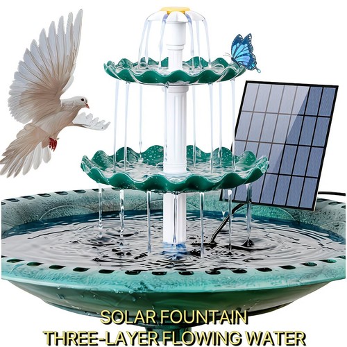 Tier solar bird bath - solar,
