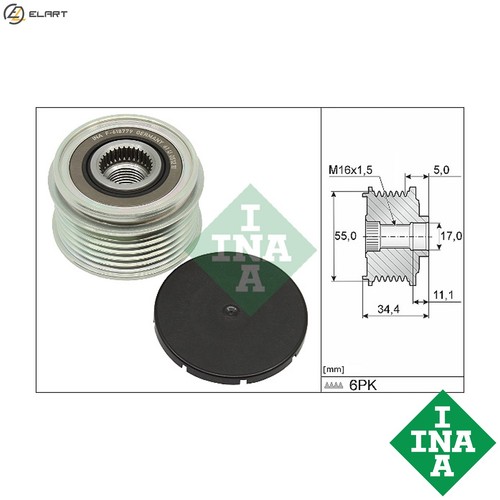 Alternator freewheel clutch - alternator,