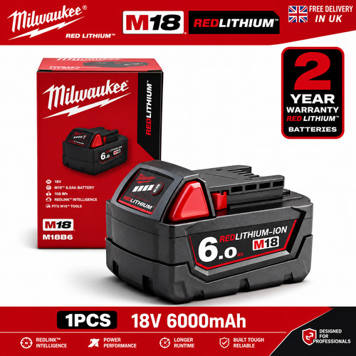 Milwaukee m18 18v - 6.0ah, li-ion
