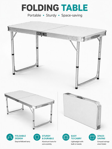4ft folding camping - 4ft, table