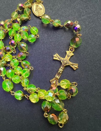 Faceted uranium glass - uranium, rosary