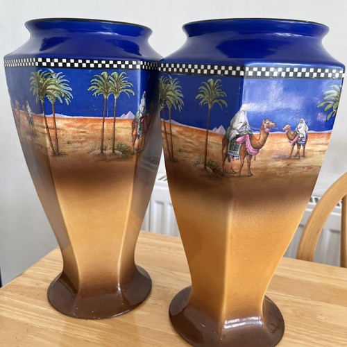 Tunstall pottery vases - h,