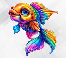 Rainbow Fish Wall vinyl decal