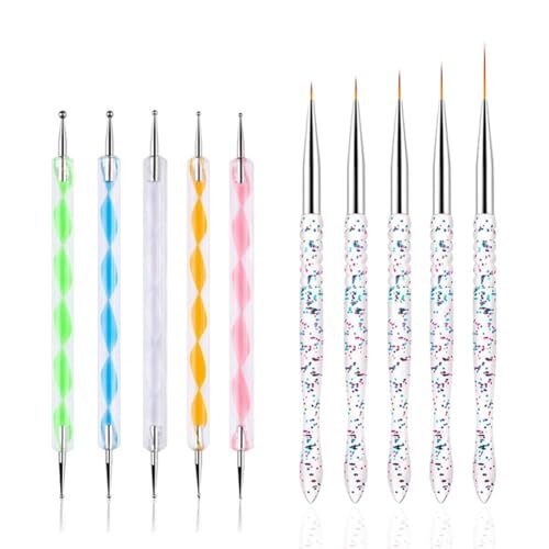 Nail dotting tools - 10, pcs