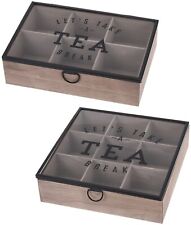 Wooden Tea Box with Glass Lid