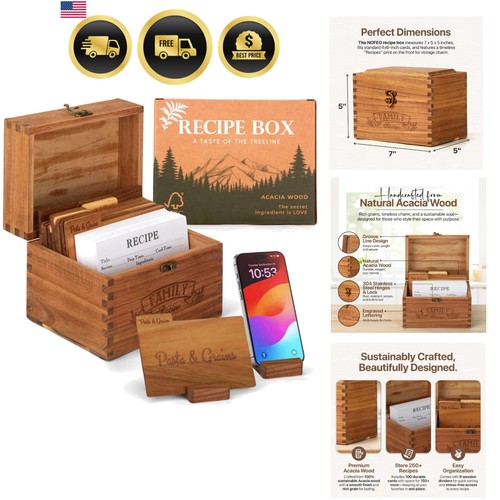 Wooden recipe card - wooden,