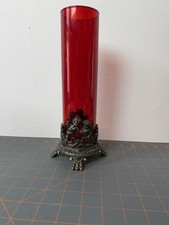Vintage Cherub Red Glass