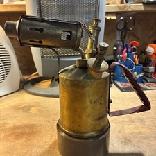 Vintage brass blow lamp, in