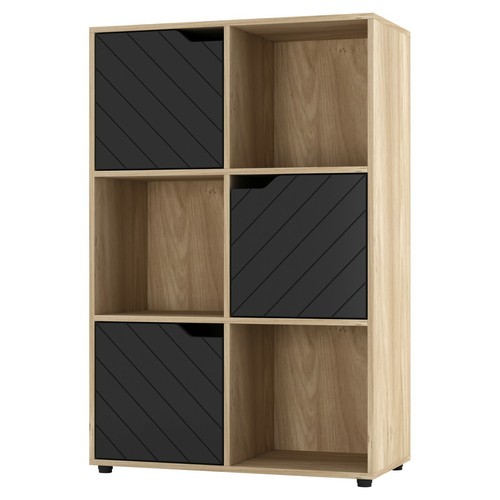 Wooden cube bookcase - cube, line