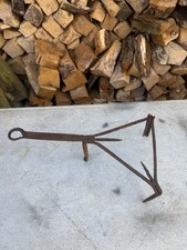 Vintage Wrought Iron Fireplace Camp Fire Trivet Pot Stand