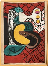 Pablo Picasso Original Signed Painting with COA Authentic Not A Print Or Litho