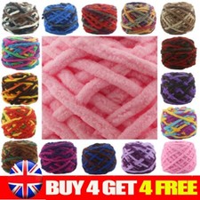 100G skeins yarn Chunky Crochet chenille Milk Soft Baby velvet Knitting Wool UK