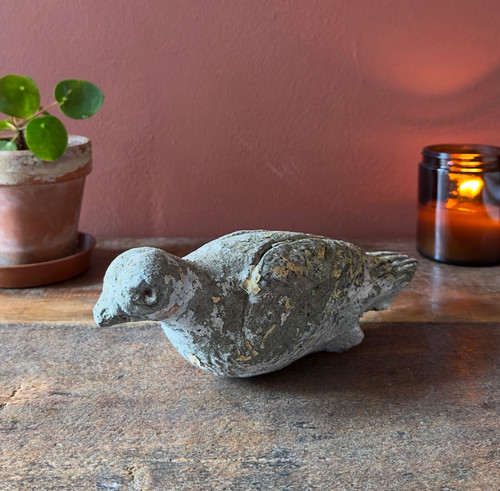 Vintage stone bird statue - vintage,
