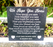 PERSONALISED memorial plaque