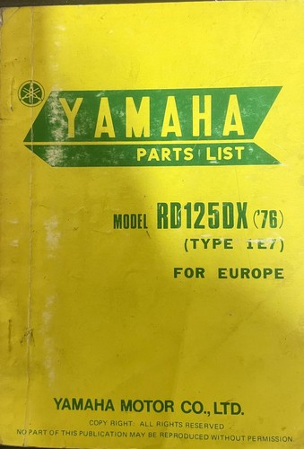 Original yamaha rd125 1976 - rd125, dx