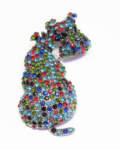Silver plated brooch - silver-plated,