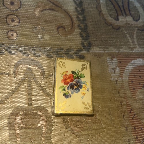 Vintage floral metal matchbox - floral,