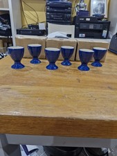 6 x Coloured Ceramic Egg Cups Breakfast Hard Soft Boiled Egg Holder 5cm Blue