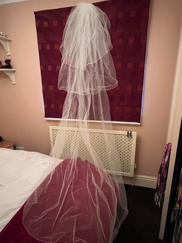 Silk ivory bridal - , veil