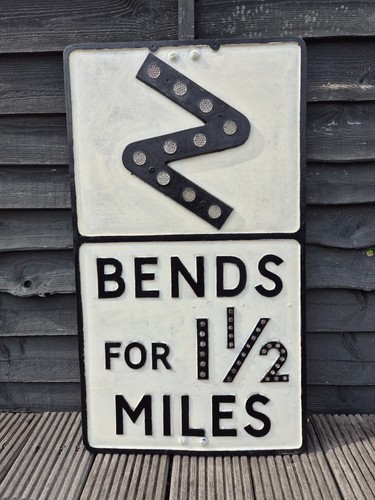 Pre warboys bends road sign - road,