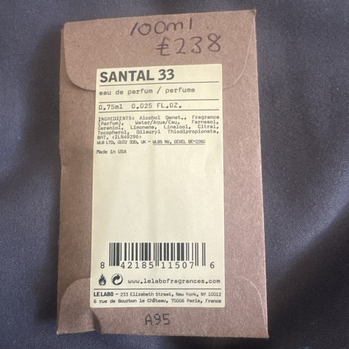 Santal eau parfum 0 - santal, 0.75ml