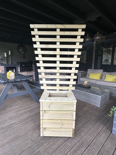 Large wooden planter with - wooden,