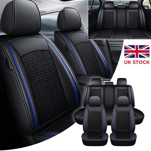 Black blue car seat cover - &, pu