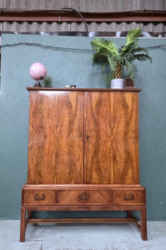 Antique walnut linen press - walnut,