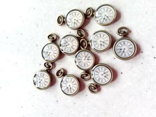 10 Small Stunning Antique Bronze Tone Clock Pocket watch Shaped Pendant/Charms 