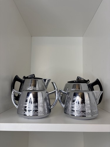 Vintage swan chrome tea set - vintage,