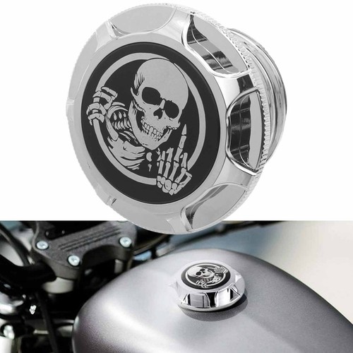 Chrome motorcycle skull fuel - chrome,