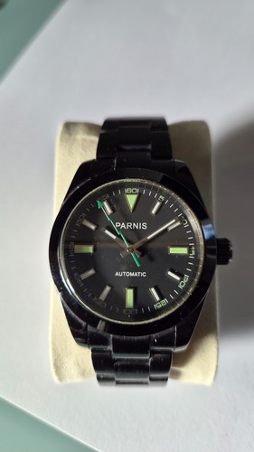 Parnis black automatic watch - black,