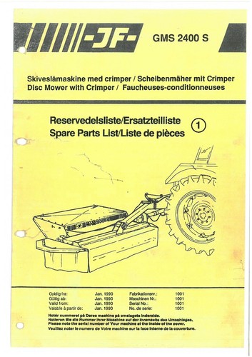 Disc mower gms2400s parts - gms2400s,