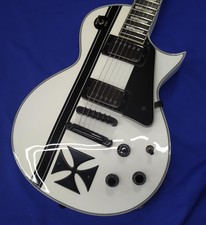 LTD Iron Cross James Hetfield Signature White and Black LP Type Electric Guitar