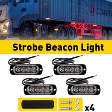 4Pcs LED Amber Strobe Flashing