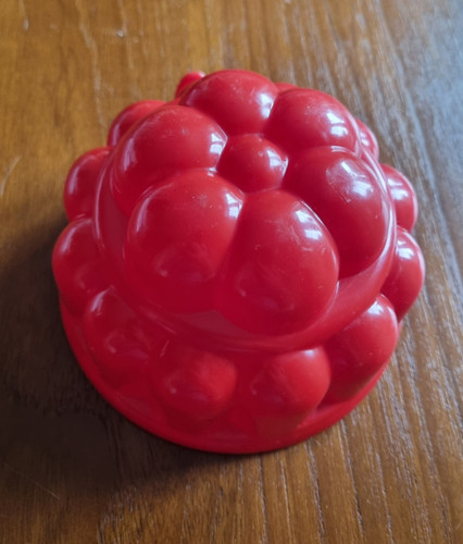 Red plastic jelly mould - jelly,
