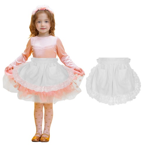 Kids girls white waist - girls, apron