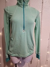 Lululemon Pullover 3/4 Zip Yellow And Green Color Striped Running Size 6