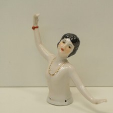 Half doll Dancer Half Doll Pincushion Arms Away French Style Porcelain Figurine