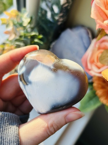 Orca agate crystal heart - orca,