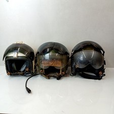 Vintage RAF Jet Fighter Pilot Helmets Bundle x3 MK2 (1973), MK3C (L), MK4A 1984