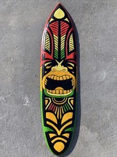 COLORFUL 39” TIKI MASK TROPICAL SIGN WALL HANGING ART ISLAND HOME DECOR