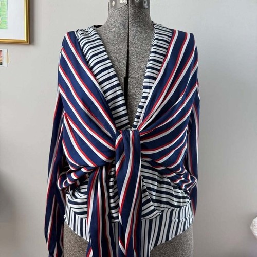 Zara navy red white - navy, striped