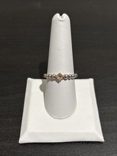 Genuine Pandora ALE S925 June Light Amethyst Birthstone Beaded Ring Size 58 (8.5