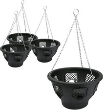 12 INCH BLACK HANGING BASKETS