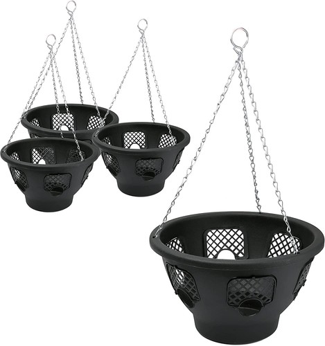 Inch black hanging - black, baskets