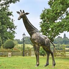 Deluxe Life-Size Giraffe Garden Sculpture - Cast Aluminium Outdoor Ornament